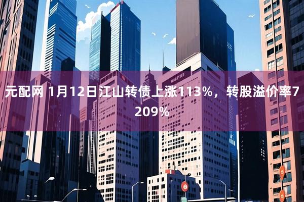 元配网 1月12日江山转债上涨113%，转股溢价率7209%